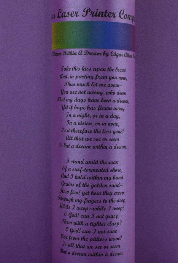 Pearlescent Purple Rain 290gsm Card Print Test