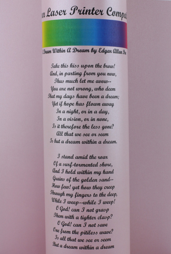 Pearlescent 230gsm Sirio Misty Rose Card Print Test