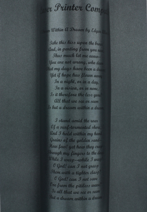 Pearlescent 300gsm Sirio Graphite Card Print Test