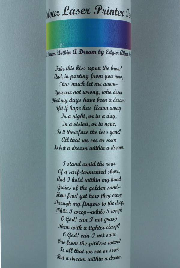 Pearlescent 230gsm Sirio Platinum Card Print Test