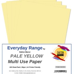Dalton Manor A4 Pale Yellow Coloured Paper PK100