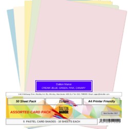 Dalton Manor A4 Pastel Coloured Card PK50